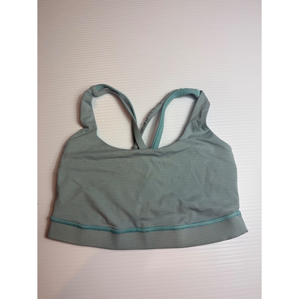 Lululemon Sports Bra Light Support Crisscross Back Teal Blue Activewear 6